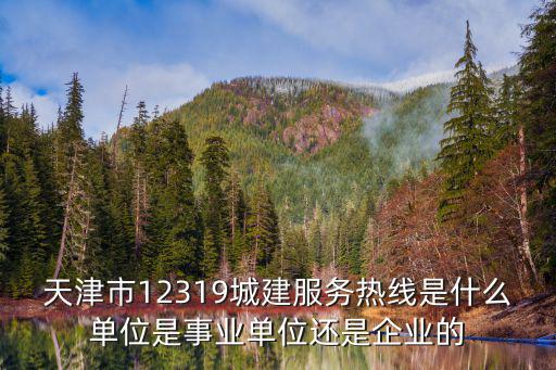 天津市12319城建服務(wù)熱線是什么單位是事業(yè)單位還是企業(yè)的