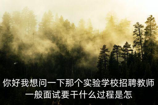 你好我想問一下那個實驗學校招聘教師一般面試要干什么過程是怎