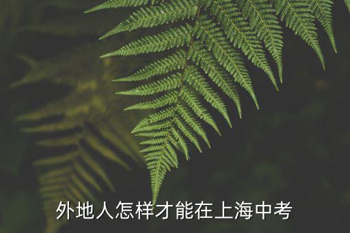 外地人怎樣才能在上海中考