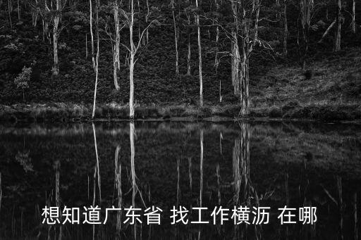 想知道廣東省 找工作橫瀝 在哪