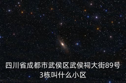 四川省成都市武侯區武侯祠大街89號3棟叫什么小區