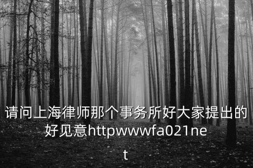 請問上海律師那個事務所好大家提出的好見意httpwwwfa021net
