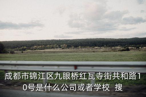 成都市錦江區九眼橋紅瓦寺街共和路10號是什么公司或者學校  搜