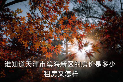誰知道天津市濱海新區(qū)的房價是多少 租房又怎樣