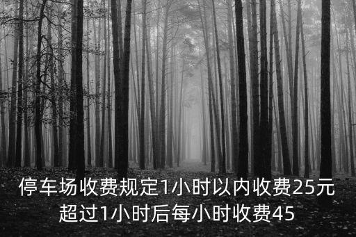 停車場收費規定1小時以內收費25元超過1小時后每小時收費45