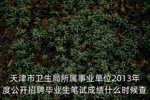 天津市衛生局所屬事業單位2013年度公開招聘畢業生筆試成績什么時候查