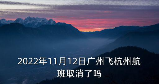 2022年11月12日廣州飛杭州航班取消了嗎