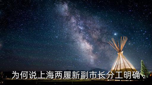 為何說上海兩履新副市長分工明確