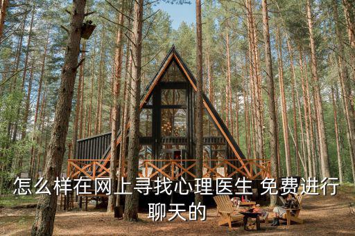 怎么樣在網上尋找心理醫生 免費進行聊天的