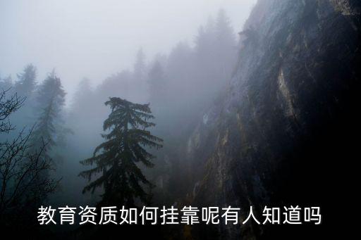 教育資質如何掛靠呢有人知道嗎