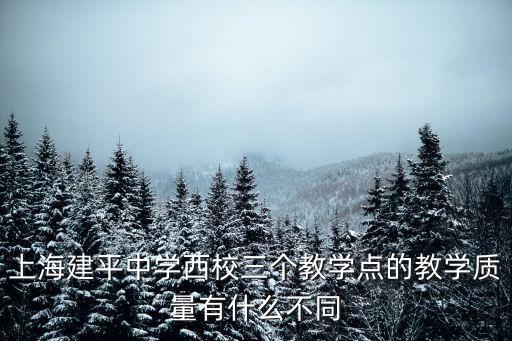 上海建平中學(xué)西校三個教學(xué)點的教學(xué)質(zhì)量有什么不同