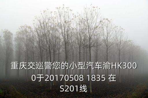 重慶交巡警您的小型汽車渝HK3000于20170508 1835 在S201線