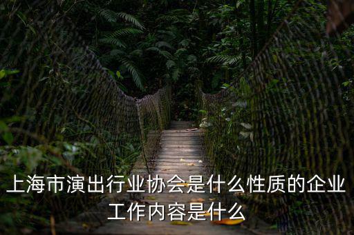 上海市演出行業協會是什么性質的企業工作內容是什么