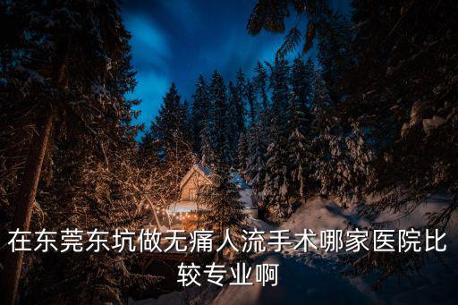 在東莞東坑做無痛人流手術哪家醫院比較專業啊