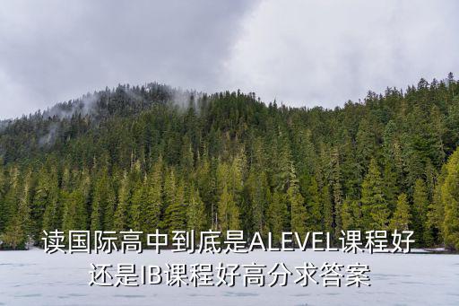 讀國際高中到底是ALEVEL課程好還是IB課程好高分求答案
