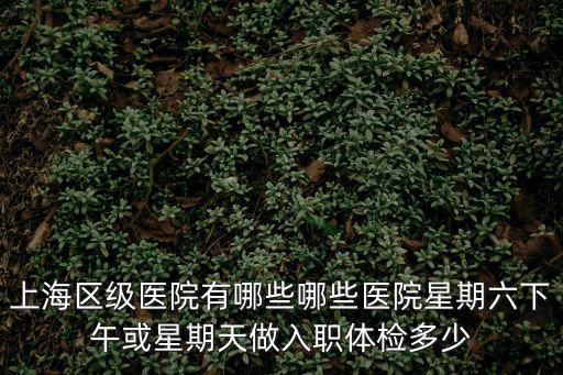 上海區(qū)級(jí)醫(yī)院有哪些哪些醫(yī)院星期六下午或星期天做入職體檢多少