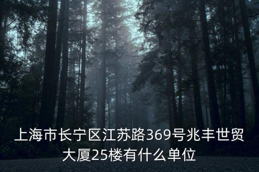 上海市長寧區江蘇路369號兆豐世貿大廈25樓有什么單位
