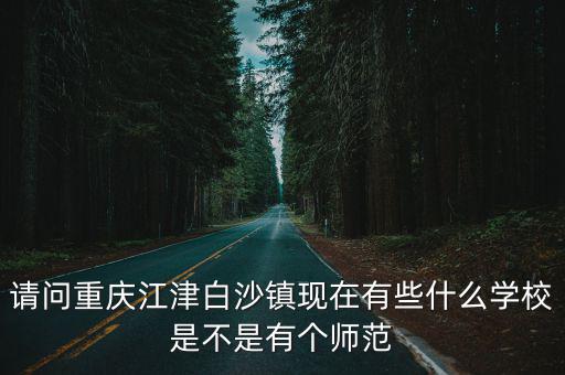 請問重慶江津白沙鎮現在有些什么學校是不是有個師范