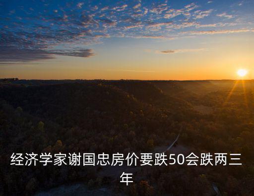 哪個專家說房價會跌的，經濟學家謝國忠房價要跌50會跌兩三年