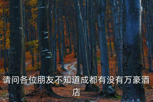 請(qǐng)問(wèn)各位朋友不知道成都有沒(méi)有萬(wàn)豪酒店