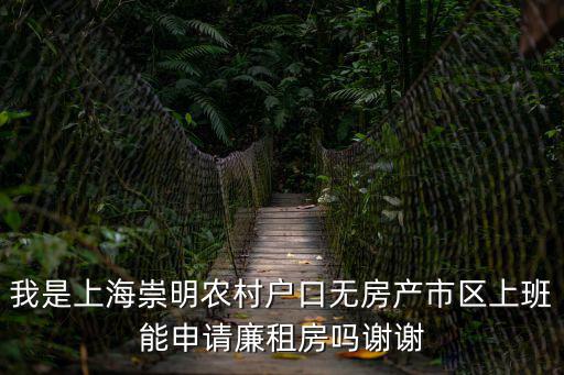 我是上海崇明農村戶口無房產市區上班能申請廉租房嗎謝謝
