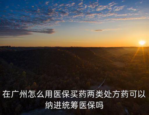 如何在廣州買藥，在廣州怎么用醫保買藥兩類處方藥可以納進統籌醫保嗎