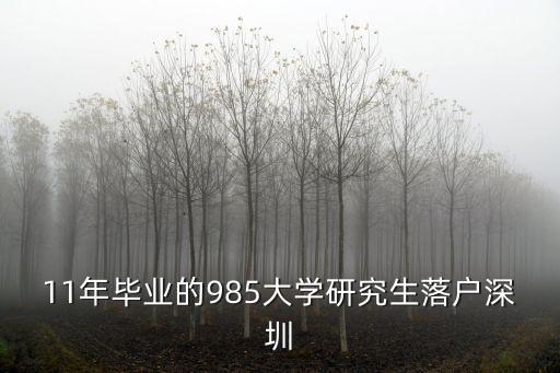 碩士學(xué)位落戶 深圳，11年畢業(yè)的985大學(xué)研究生落戶深圳