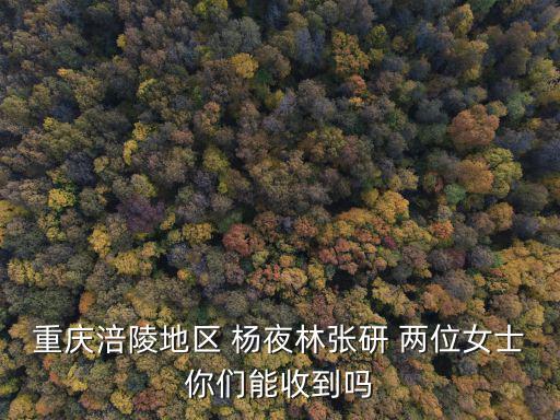 重慶涪陵地區 楊夜林張研 兩位女士你們能收到嗎