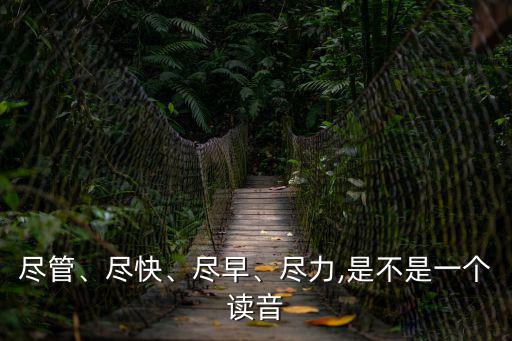 盡管、盡快、盡早、盡力,是不是一個讀音