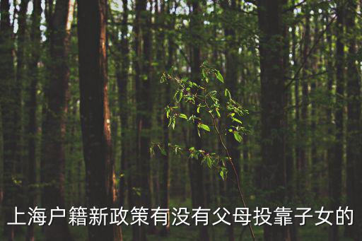 上海落戶子女隨遷政策，上海戶籍新政策有沒(méi)有父母投靠子女的