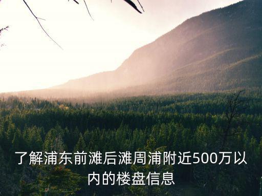 周浦哪個樓盤房價最便宜，了解浦東前灘后灘周浦附近500萬以內的樓盤信息