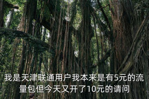我是天津聯通用戶我本來是有5元的流量包但今天又開了10元的請問