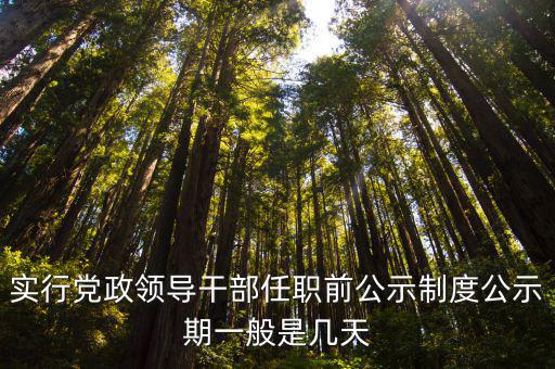 實行黨政領導干部任職前公示制度公示期一般是幾天