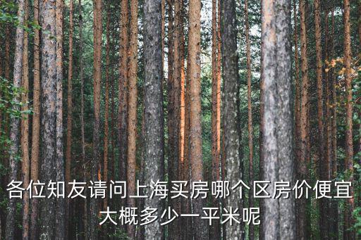 各位知友請問上海買房哪個區房價便宜大概多少一平米呢