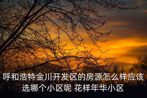 呼和浩特金川開發區的房源怎么樣應該選哪個小區呢 花樣年華小區