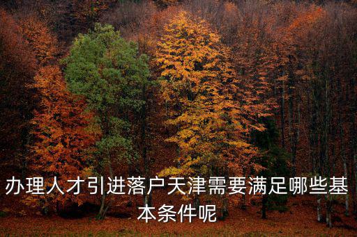 辦理人才引進(jìn)落戶天津需要滿足哪些基本條件呢