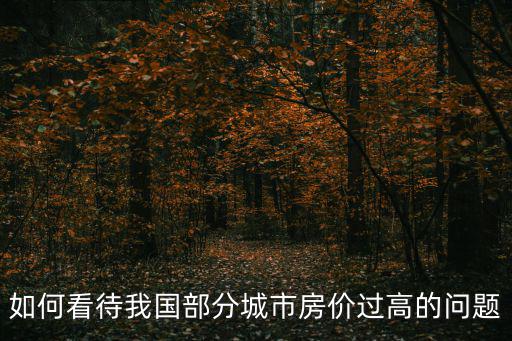 如何看待我國部分城市房價過高的問題
