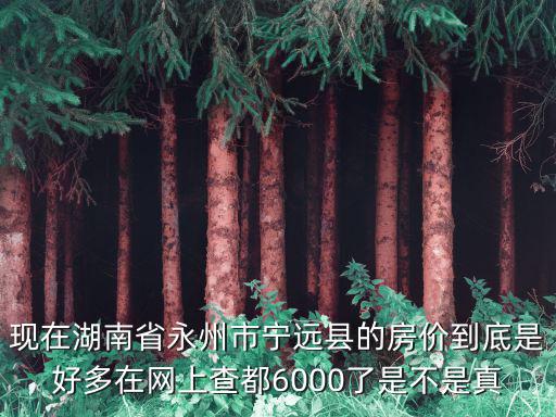 現在湖南省永州市寧遠縣的房價到底是好多在網上查都6000了是不是真