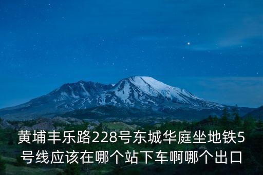 黃埔豐樂路228號東城華庭坐地鐵5號線應該在哪個站下車啊哪個出口