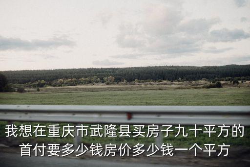 我想在重慶市武隆縣買房子九十平方的首付要多少錢房價多少錢一個平方