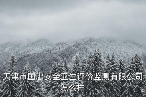 天津市國忠安全衛生評價監測有限公司怎么樣