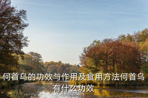 何首烏的功效與作用及食用方法何首烏有什么功效