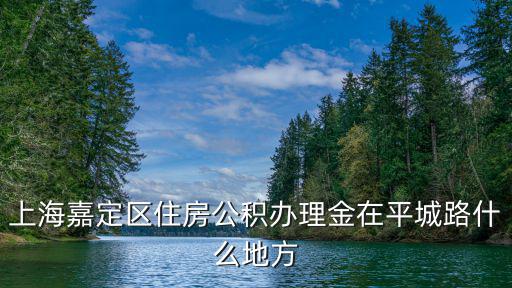 上海嘉定區住房公積辦理金在平城路什么地方