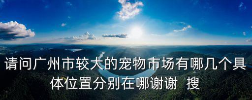 請問廣州市較大的寵物市場有哪幾個具體位置分別在哪謝謝  搜