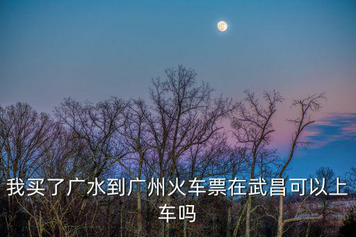 我買了廣水到廣州火車票在武昌可以上車嗎