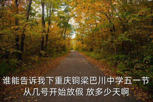 誰能告訴我下重慶銅梁巴川中學五一節從幾號開始放假 放多少天啊
