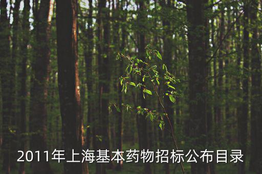 2011年上海基本藥物招標公布目錄