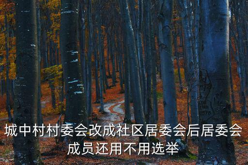城中村村委會改成社區居委會后居委會成員還用不用選舉