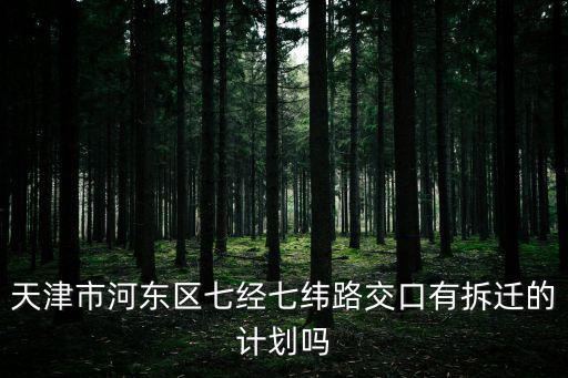 天津市河東區七經七緯路交口有拆遷的計劃嗎