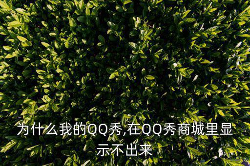 為什么我的QQ秀,在QQ秀商城里顯示不出來